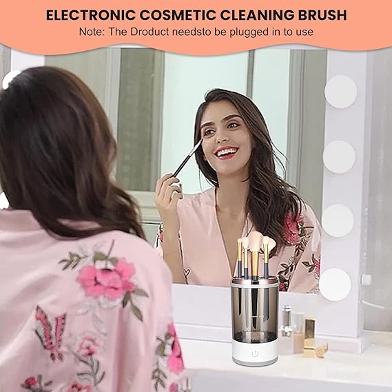 Electric Makeup Brush Cleaner, Makeup Brush Cleaner Machine with Brush Clean Mat, Automatic Cosmetic Brush Cleaner Makeup Brush Tools for All Size Beauty Makeup Brushes Set, Gift for Women Wife Friend